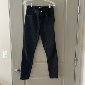 High Rise Black Zara Skinny Jeans (8)